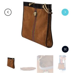 Gucci rajah bag suede brown